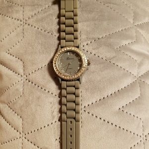 Womens Geneva Silicone Jeweled watch